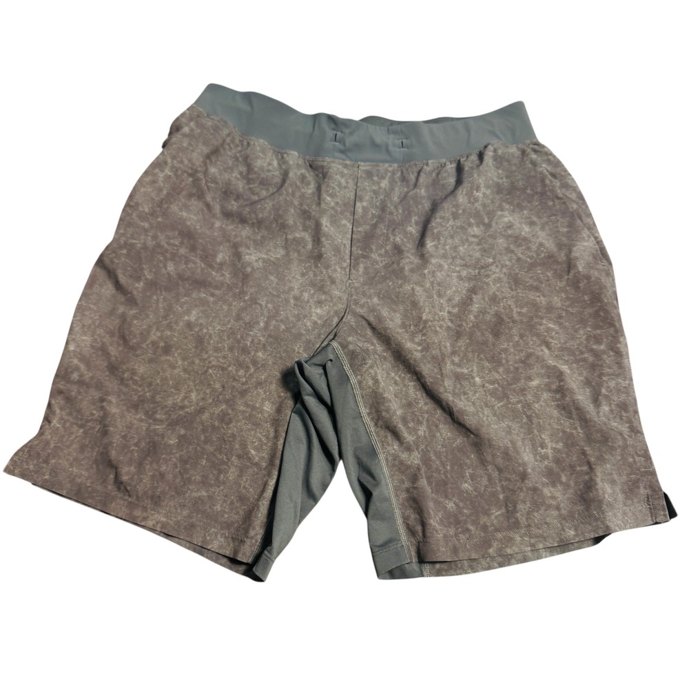 Lululemon Surge Short 7 Mens Large Grey Acid Wash Running Athletic Shorts